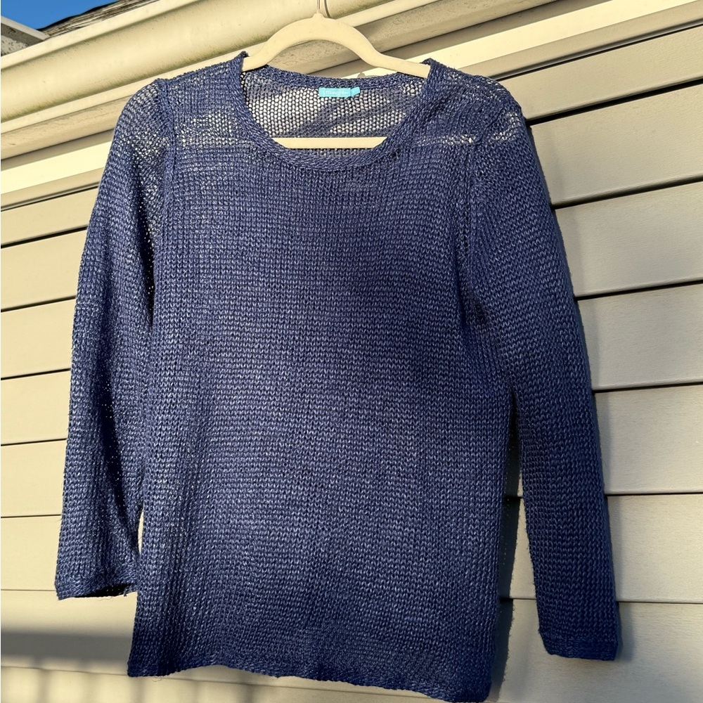 J McLaughlin Linen Navy Sweater